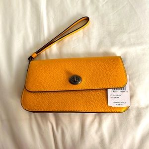 Yellow coach wristlet